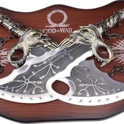 god of war blades of chaos metal, god of war, god of war blades of chaos sword twin blades, kratos metal cosplay