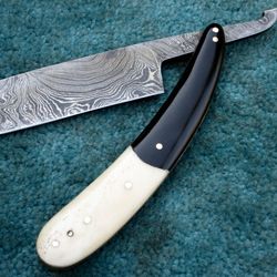 Custom Hand Made Damascus Steel Stright Razor Cut Throat Barber Shaving Razor