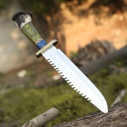 handmade d2 steel knife with brass and staghorn handle – premium craftsmanship