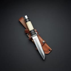 custom handmade loveless d2 tanto hunting bowie knife with leather sheath