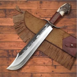 bowie knife best quality hand forged knife 1060 steel stag horn hunting knife