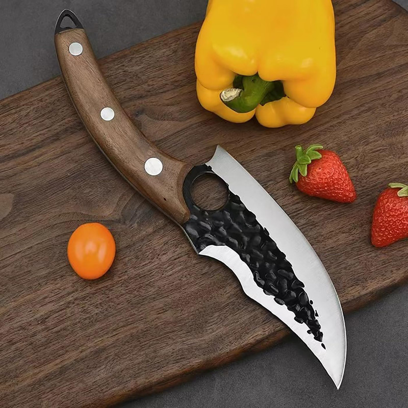 Handmade Forged Kitchen Knife 3 Pcs Professional Chef Knife Set Hunting BBQ Meat Knives For Cooking Forged Kitchen Kn 2