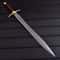 Custom Handmade Damascus Steel Sword With Leather Sheath 0