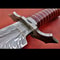 Custom Handmade Damascus Steel Hunting Bowie Knife With Rose Wood With Damascus Bolster And Clip An 1