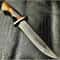 Custom Hand Made Forged Damascus Steel Hunting Knife With Leather Sheath 1