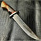Custom Hand Made Forged Damascus Steel Hunting Knife With Leather Sheath 1