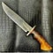 Custom Hand Made Forged Damascus Steel Hunting Knife With Leather Sheath 2