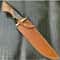 Custom Hand Made Forged Damascus Steel Hunting Knife With Leather Sheath 3