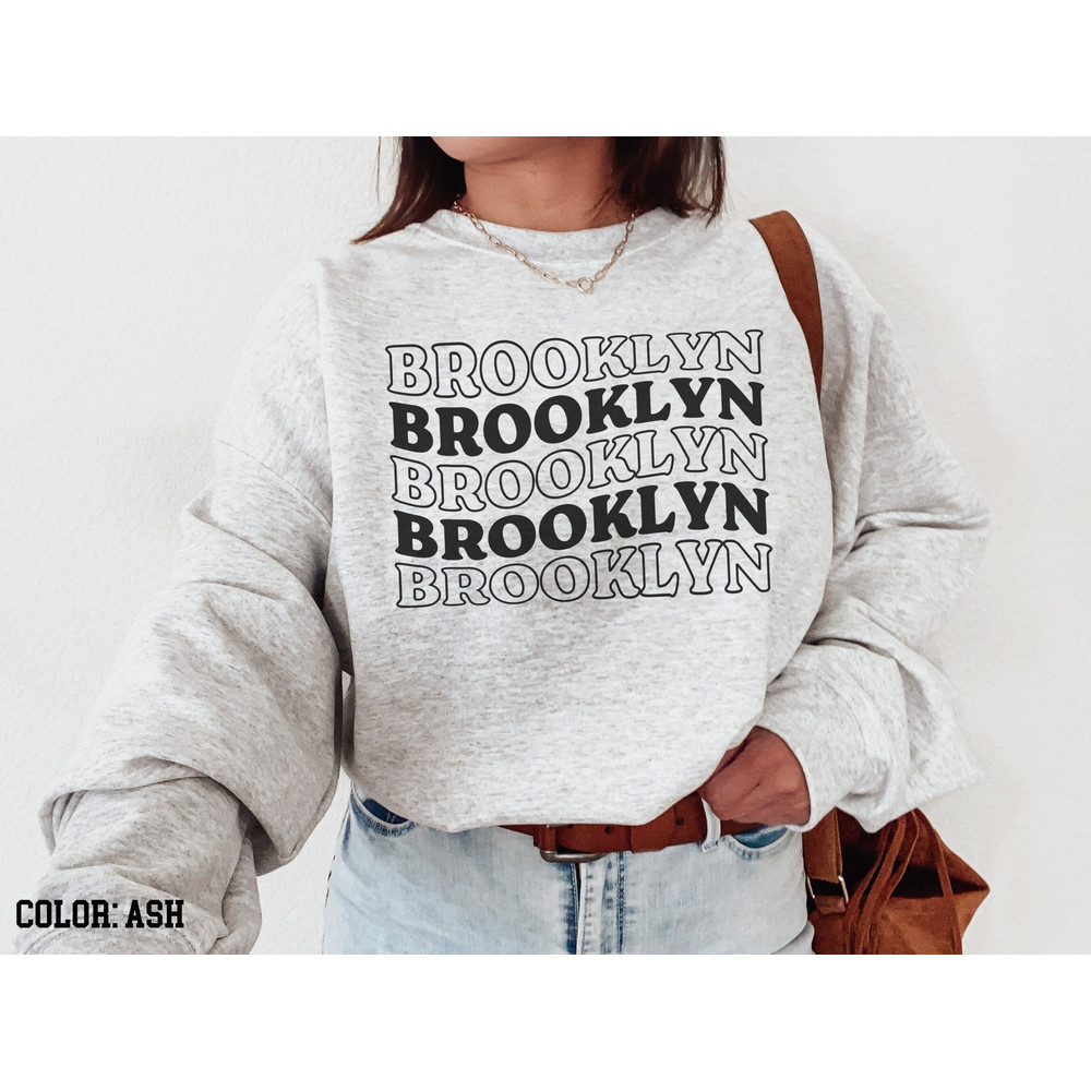 Brooklyn Crewneck Sweatshirt, Vintage 80s Style Shirt, 90s Sweatshirt, retro basketball, BKN fan gift ideas.jpg