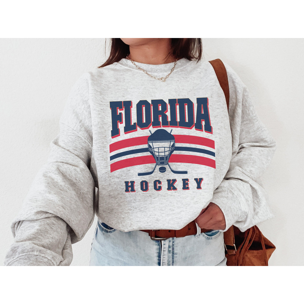 Florida Crewneck Sweatshirt, Retro Style, Vintage Style Shirt, 90s Sweatshirt, FLA, Hockey, Sports Fan Gift Ideas.jpg