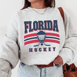 florida crewneck sweatshirt, retro style, vintage style shirt, 90s sweatshirt, fla, hockey, sports fan gift ideas