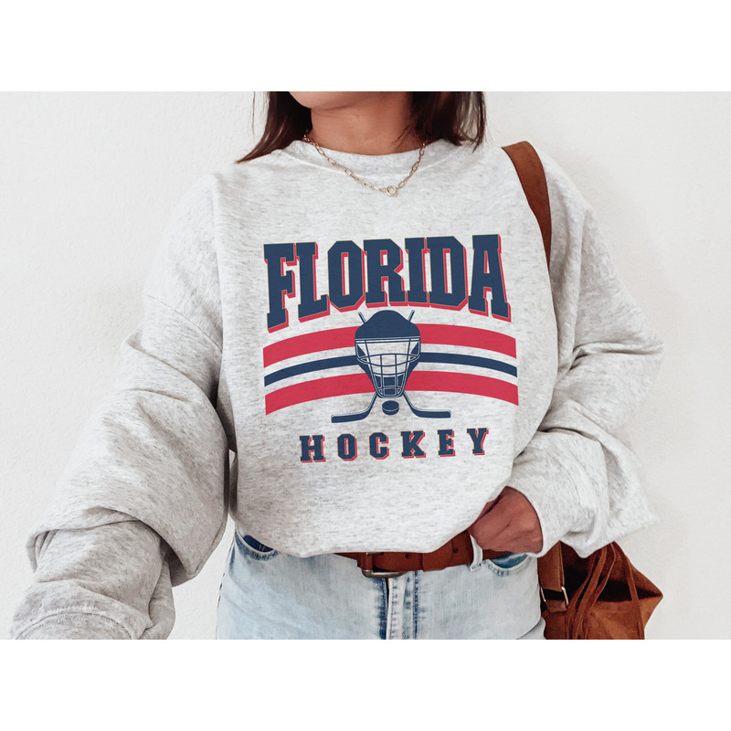 Florida Crewneck Sweatshirt, Retro Style, Vintage Style Shirt, 90s Sweatshirt, FLA, Hockey, Sports Fan Gift Ideas.jpg