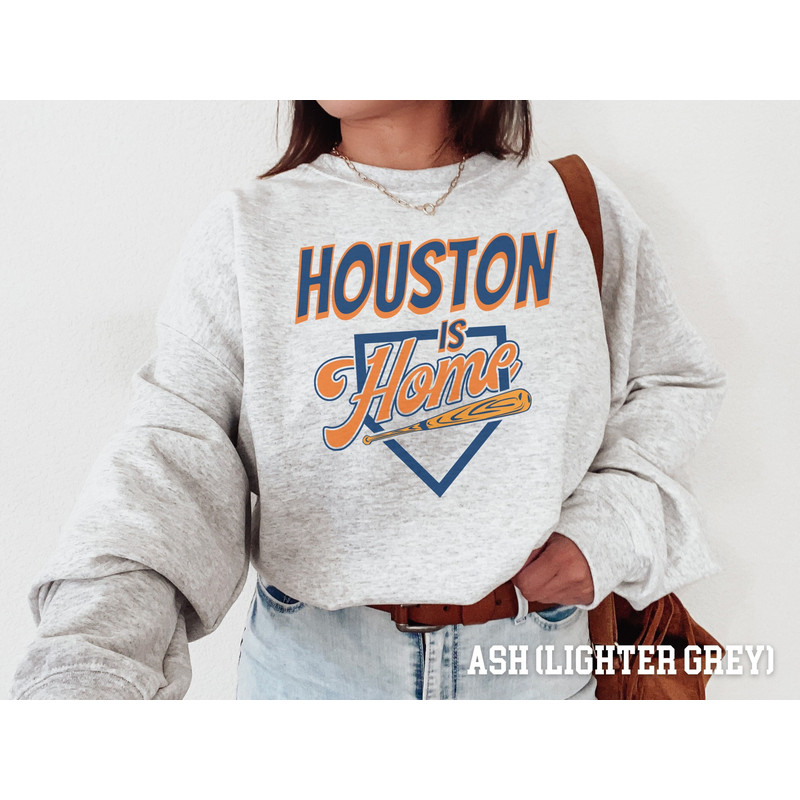 Houston is Home Sweatshirt, Retro Style, Vintage Style Shirt, 90s Graphic Throwback Sweatshirt, Baseball, Sports Fan Gift Ideas.jpg