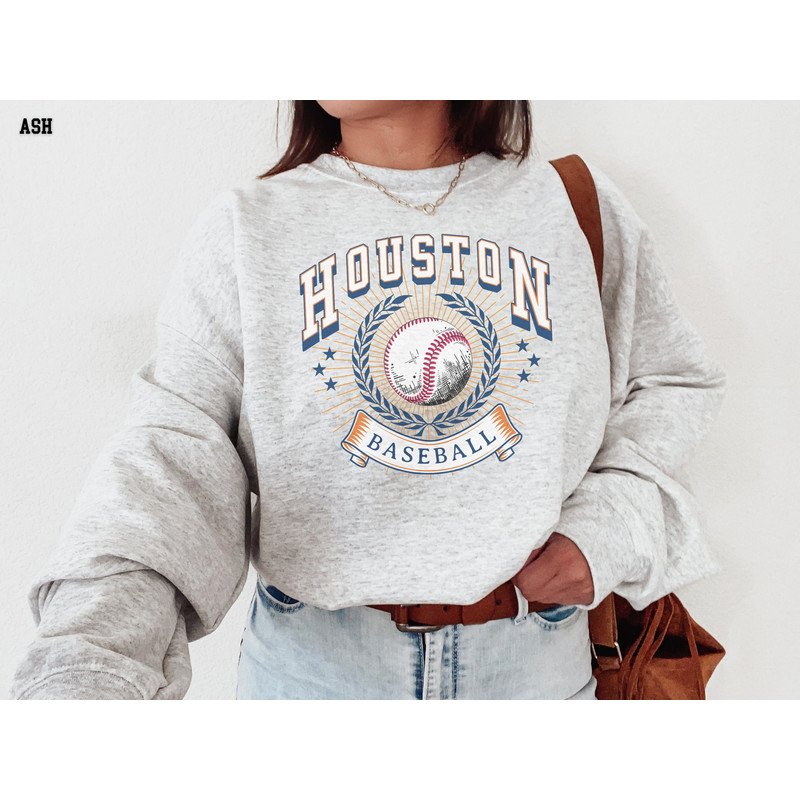 Houston Sweatshirt, Retro Style, Vintage Style Shirt, 90s Throwback Sweatshirt, HOU TX Sweater, Texas, Baseball, Sports Fan Gift Ideas.jpg
