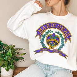 mardi gras sweatshirt, mardi gras sweater, mardi gras vibes, fleur de lis sweat, retro mardi gras sweater, saints new or