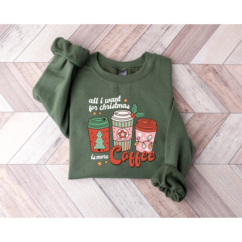 All I Want For Christmas Is More Coffee Sweater, Coffee Lover Gift, Christmas Sweatshirt, Women Christmas Sweater, Coffee Lover Shirt.jpg