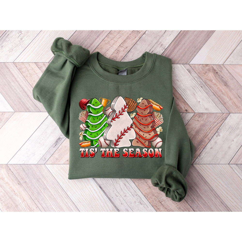 Amazing Traditional Christmas Tree Cakes and Football Snacks Sweatshirt, Tis' The Season Sweatshirt, Womens Christmas Shirt, Xmas Tree Cakes.jpg