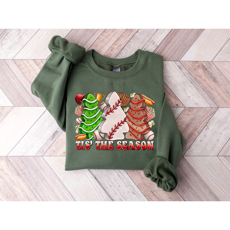 Amazing Traditional Christmas Tree Cakes and Football Snacks Sweatshirt, Tis' The Season Sweatshirt, Womens Christmas Shirt, Xmas Tree Cakes.jpg