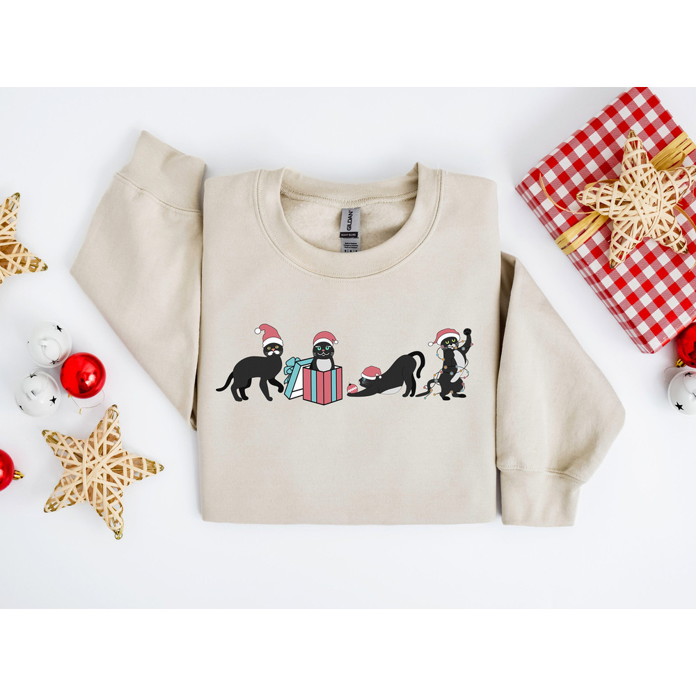Christmas Cat Sweater, Black Cat Mom Gift, Cat Lover Sweatshirt, Christmas Shirt Gift, Funny Christmas Cat Shirt, Cat Christmas Sweatshirt.jpg