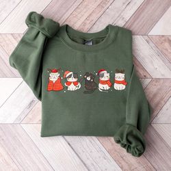 christmas cats sweatshirt, happy christmas cats sweater, cats owner sweatshirt, cat lovers christmas tshirt, santa cats