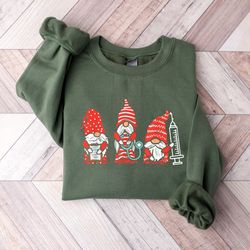christmas gnomes nurse sweatshirt, nurse gnomes shirt, christmas gnomes rn sweater, christmas nursing shirt, nurse gnome