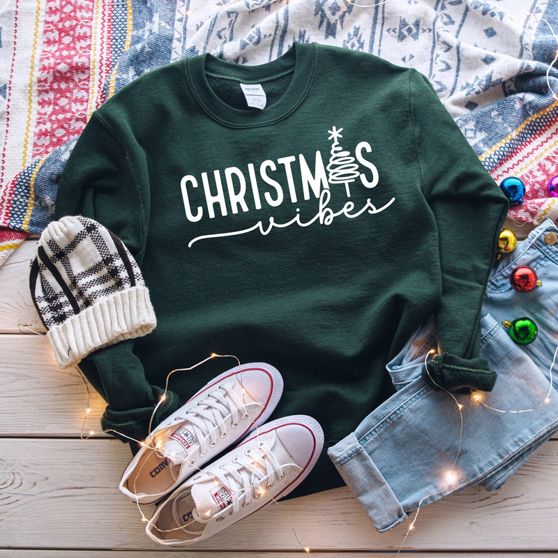 Christmas Vibes Sweatshirt for women, Christmas Sweatshirt, Winter Sweatshirt,Holiday Sweatshirt,Merry Christmas Gift,Family Matching Shirt.jpg