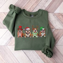 english bulldog sweatshirt,bulldog christmas lights sweater, dog lover gift, holiday sweaters, christmas english bulldog
