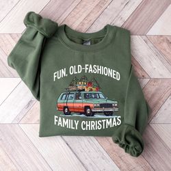 family vacation christmas sweatshirt, fun old fashioned family christmas sweatshirt, christmas family tree farm shirt, f