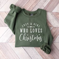 just a girl who loves christmas,merry christmas shirt,christmas shirt for women,christmas family shirt,who loves christm