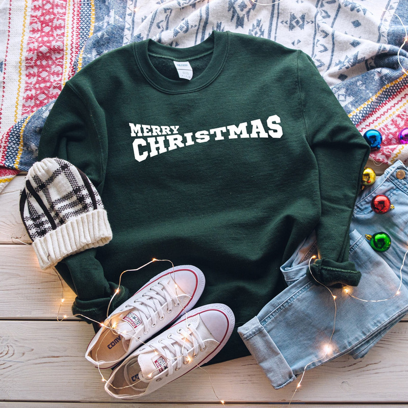 Merry Christmas Crewneck Sweatshirt,Xmas Family Outfit Shirts,Merry Christmas T-Shirt,Unisex Xmas Shirt,Family Holiday Outfit,Gift for Her.jpg