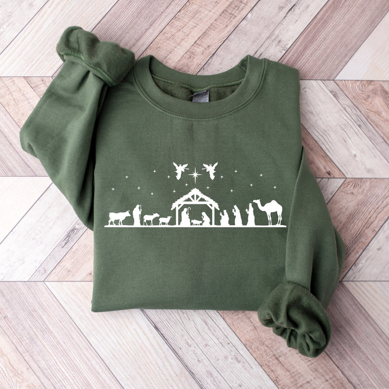 Nativity Scene Christmas Sweatshirt, Christian Sweater, Christmas Nativity Shirt, True Story Nativity T-Shirt, Religious Christmas Gifts.jpg