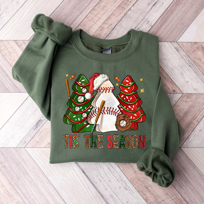 Tis' the season Baseball Christmas Cakes Sweatshirt,Merry Christmas Sweater,Christmas Cake Sweatshirt,Funny Xmas Sweatshirt,Boutique Shirt.jpg