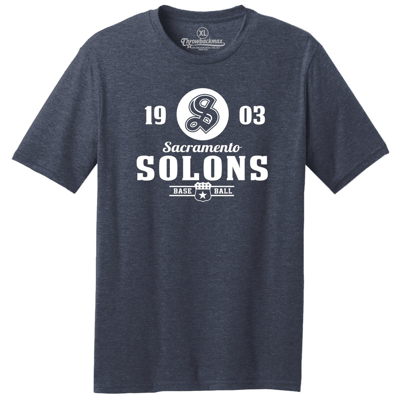 Throwbackmax Sacramento Solons 1903 Baseball Classic Cut, Premium Tri-Blend Tee Shirt - Navy Heather.jpg