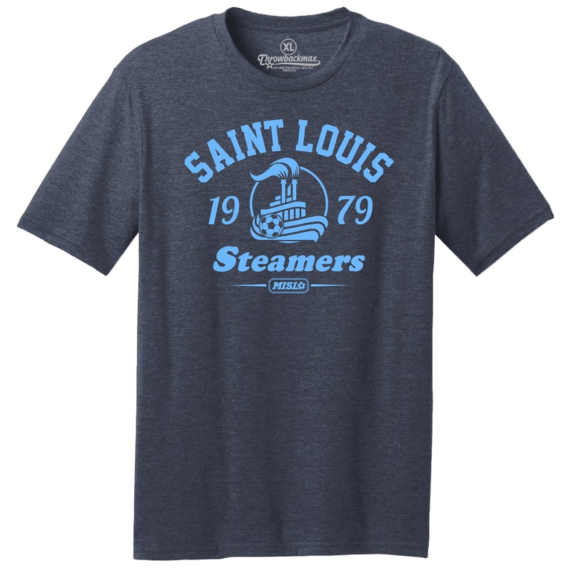 Throwbackmax Saint Louis Steamers 1979 MISL Soccer Classic Cut, Premium Tri-Blend Tee Shirt - Navy Heather.jpg