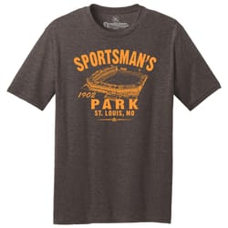 throwbackmax sportsman's park 1902 baseball premium 5050 polycotton tee shirt - past home of the st. louis browns