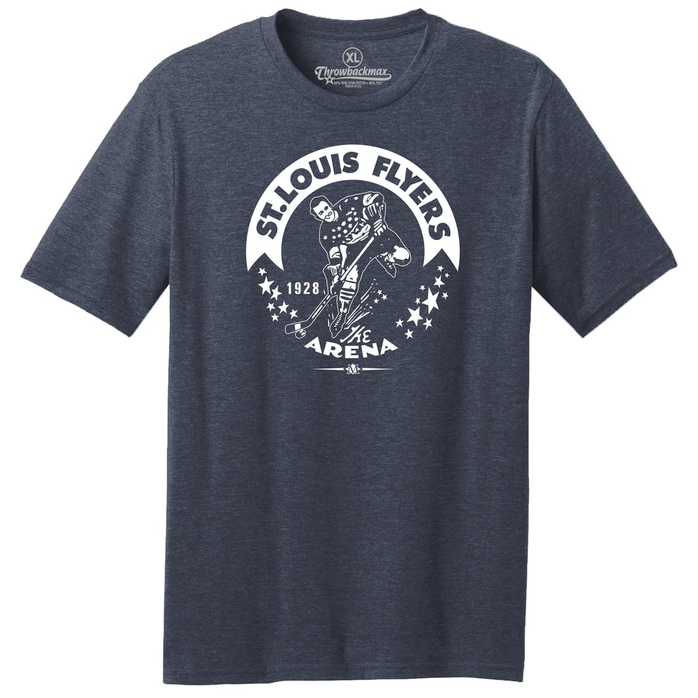 Throwbackmax St. Louis Flyers 1928 Hockey Classic Cut, Premium Tri-Blend Tee Shirt - Navy Heather.jpg
