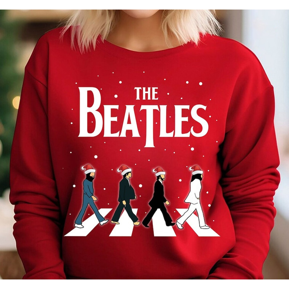 The Beatles Walking Across Abbey Road Christmas Sweatshirt T-shirt, The Beatles Christmas shirt, Christmas Gift, The Beatles XMas.jpg