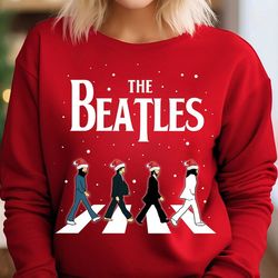 the beatles walking across abbey road christmas sweatshirt t-shirt, the beatles christmas shirt, christmas gift, the bea