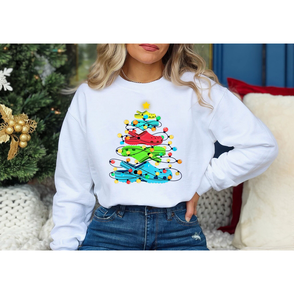 Crocin Around the Christmas Tree Shirt, Crocs Christmas Tree, Christmas Nurse Gift, Funny Christmas Sweater, Funny Christmas Tree Shirt.jpg