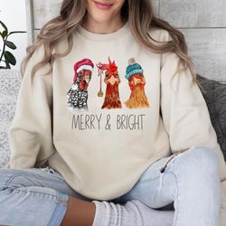 cute chickens christmas christmas farm animal funny holiday shirt, chickens lover sweater, funny holiday sweater, christ