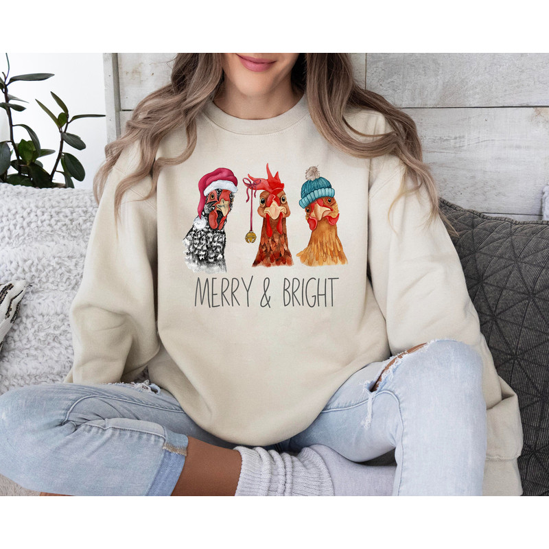 Cute Chickens Christmas Christmas Farm Animal Funny Holiday Shirt, Chickens Lover Sweater, Funny Holiday Sweater, Christmas Chickens Gift.jpg