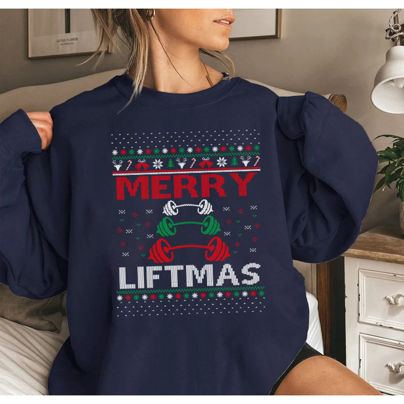 Merry Liftmas Christmas Jumper Sweater Sweatshirt, Funny Fitness Workout Christmas Sweater Sweatshirt, Funny Ugly Weightlifter Gym Fit.jpg