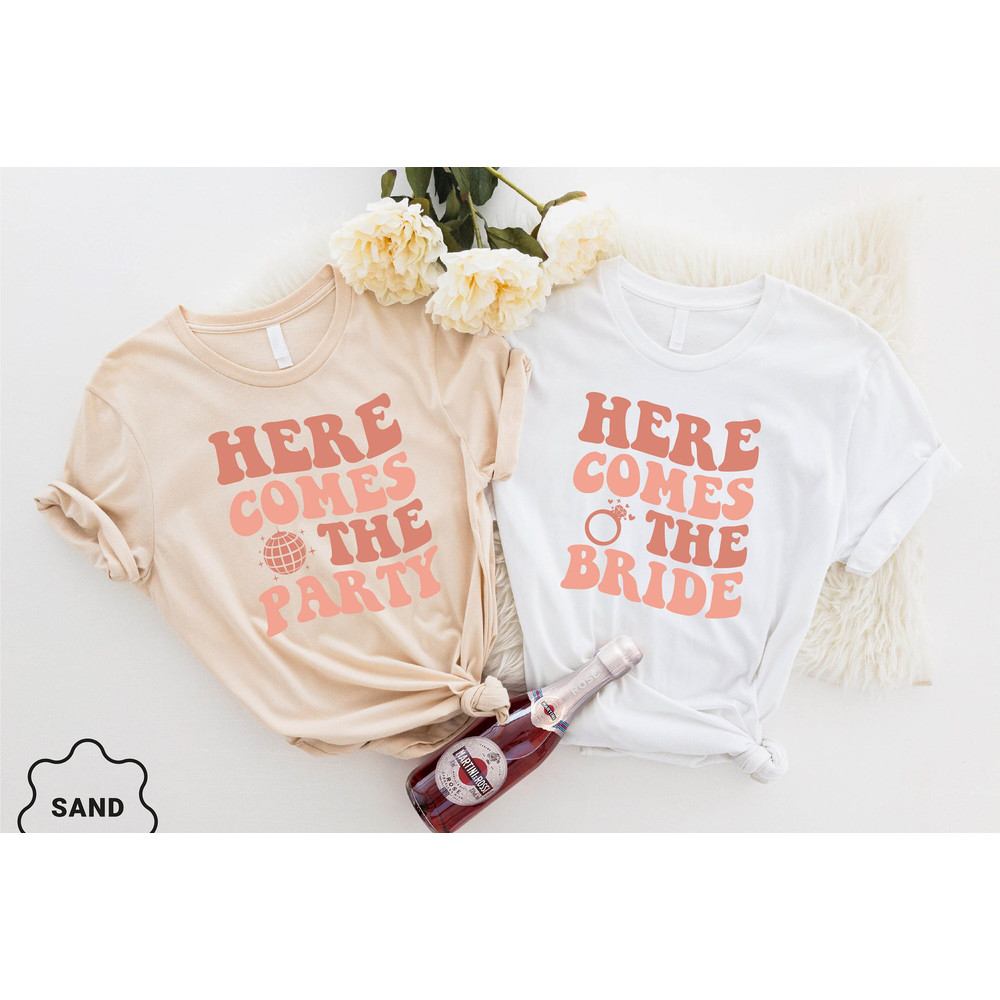 Bachelorette Party Here Comes the Bride Shirt, Bridal Wedding Party Shirt, Bach Party Favors, Bach Party Shirt, Gift for Bachelorette Tees.jpg
