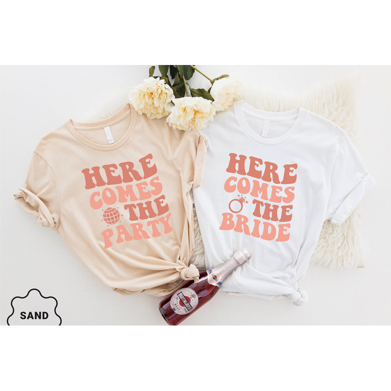 Bachelorette Party Here Comes the Bride Shirt, Bridal Wedding Party Shirt, Bach Party Favors, Bach Party Shirt, Gift for Bachelorette Tees.jpg