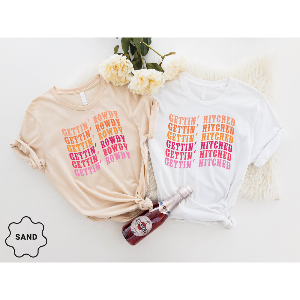 Bachelorette Party Shirts, Getting Hitched, Getting Rowdy, Team Bride Shirts, Bridesmaid Group Shirt, Wedding Party Shirt,Bridal Party shirt.jpg