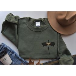 embroidered basgiath war college sweatshirt, fourth wing dragon rider violet sorrengail xaden riorson fantasy bookish em