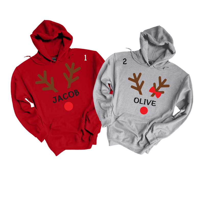 Christmas Deer Custom Name Hoodie, Personalized Name Sweatshirt, Christmas Party Sweatshirt, Winter Sweatshirt, Christmas Family Gift.jpg