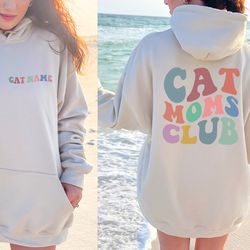 cool cat mom club hoodie, mothers day gift, cat lover mama hoodie, unique gift for mom shirt, mom life shirt, mama crewn