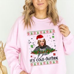 bebe it's cold outside sweatshirt, moira rose sweatshirt, moira rose christmas sweater, ugly christmas sweater, schitts