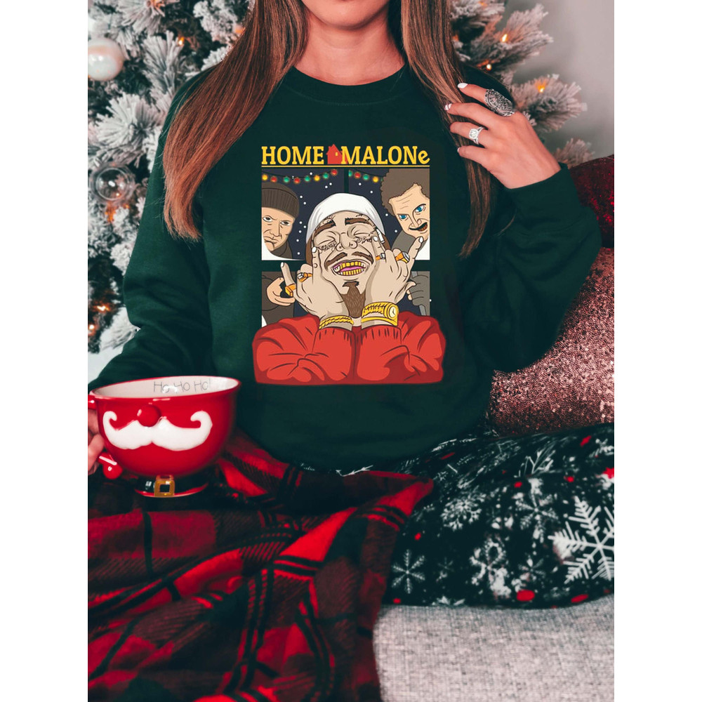 Home Malone Shirt, Post Malone Christmas Sweater, Home Malone Christmas Shirt, Christmas Home Malone Shirt, Home Alone Sweatshirt.jpg